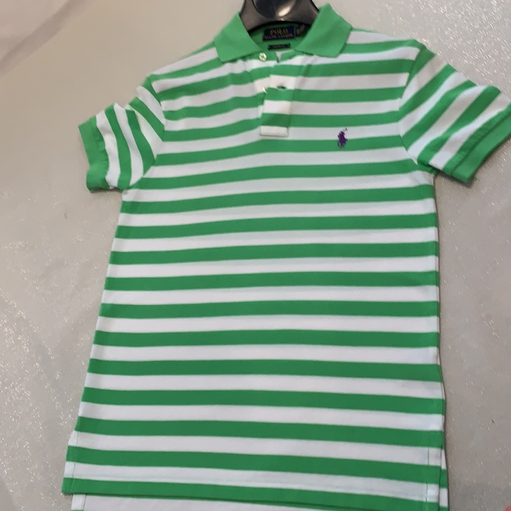 NWT Green Striped Polo Shirt - Picture 5 of 13